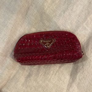 Modella Red Leather Cosmetic Bag